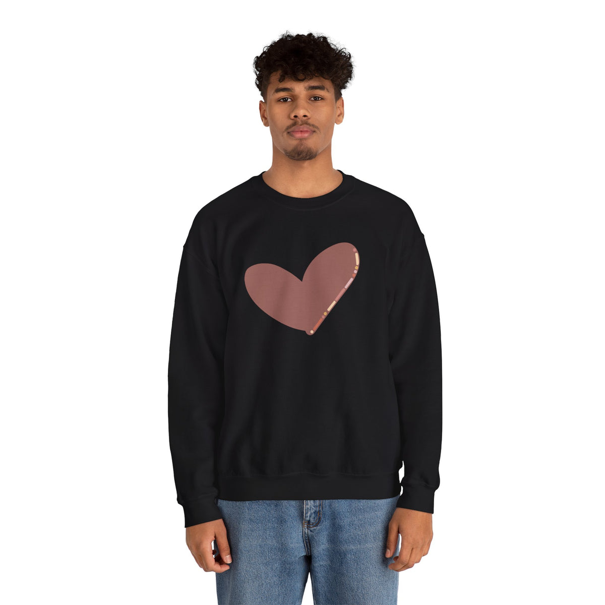'Love' Morse Code Sweater in Black. Unisex.
