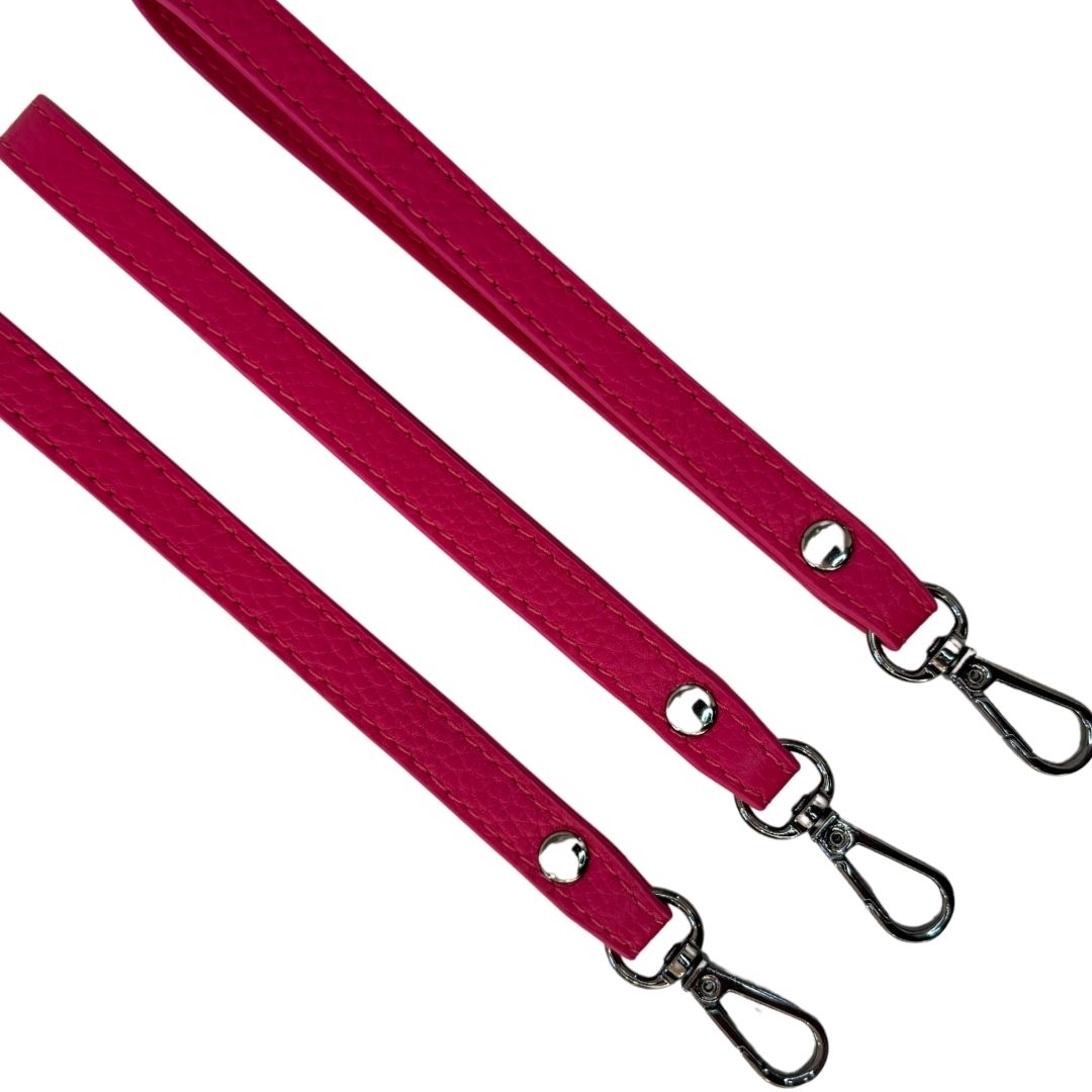 Raspberry Leather Wrist Strap - 'Go handsfree!'
