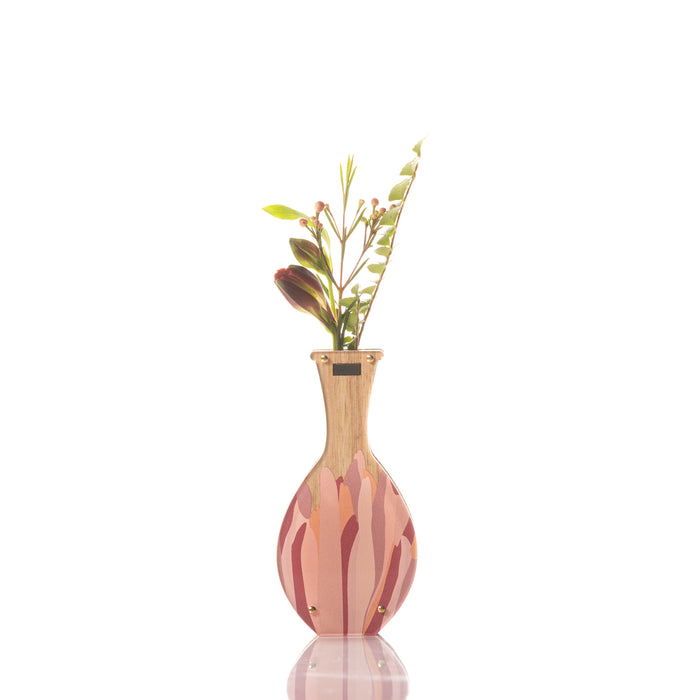 Small Handmade Vase - Lily design. Tasmanian Oak.