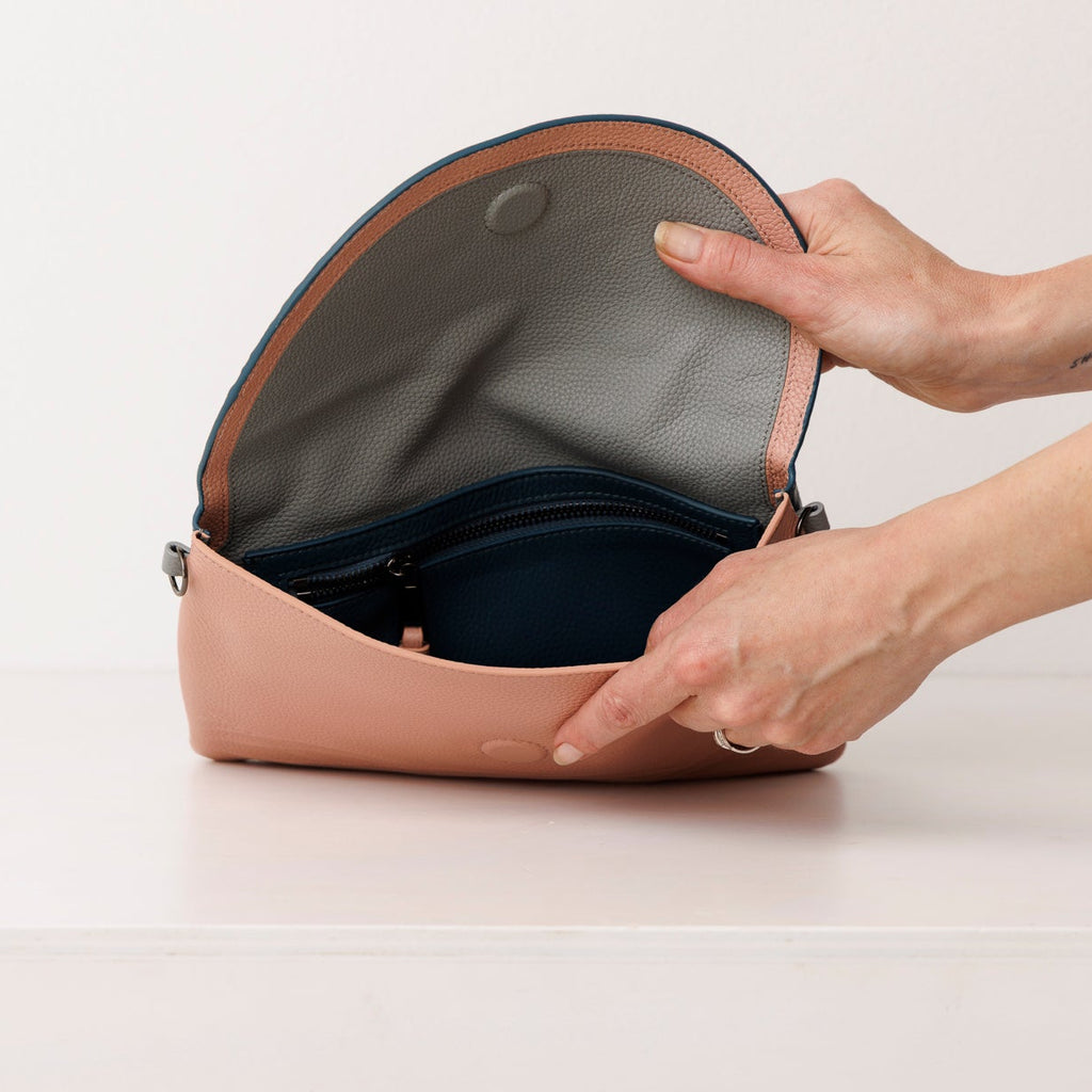 Leather Clutch Hybrid: from coffee runs to cocktails.