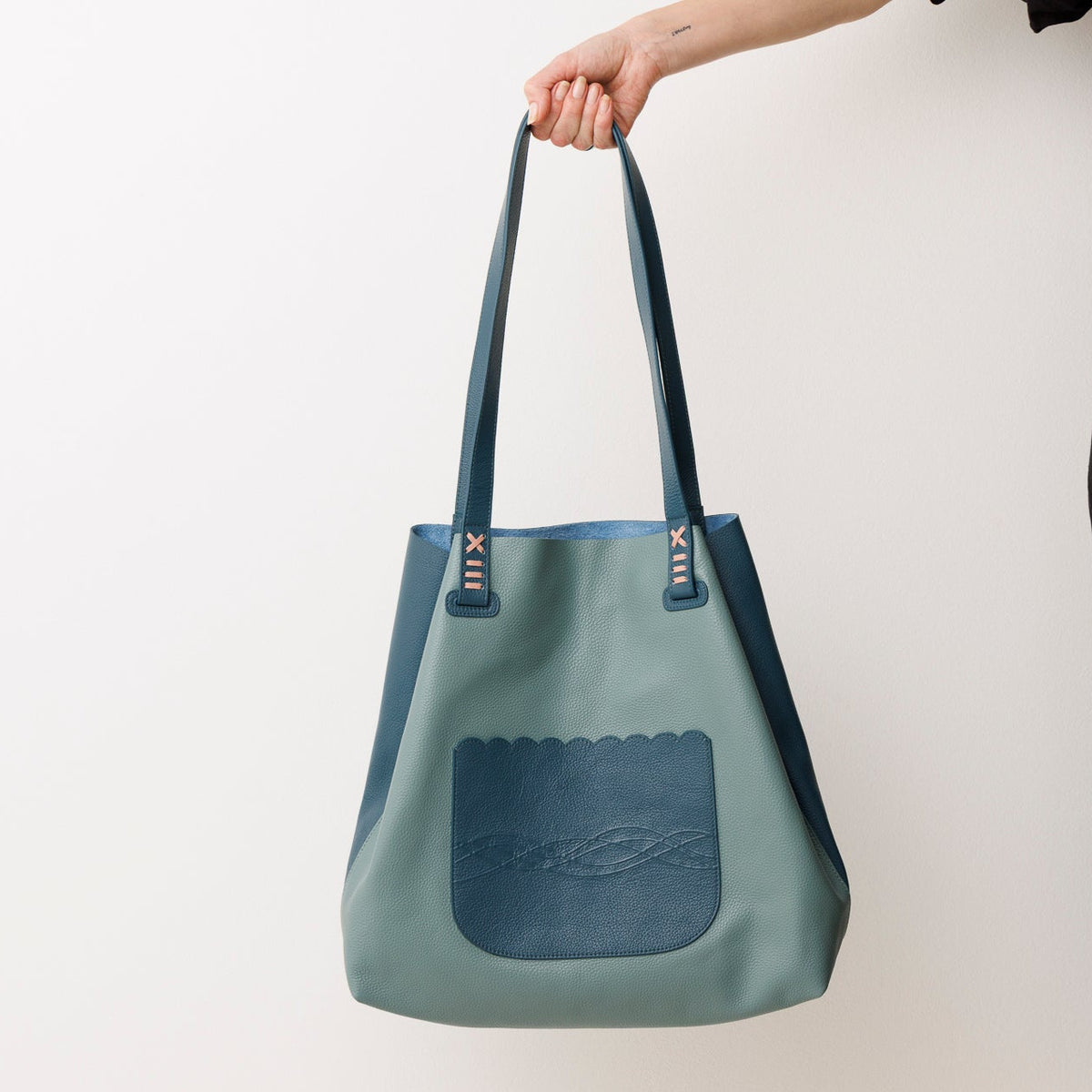 'Classic' Luscious Leather Tote Bag with a BONUS internal pocket that becomes a second bag.