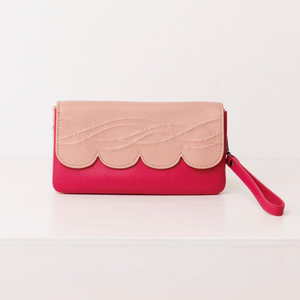 Raspberry Leather Wrist Strap - 'Go handsfree!'