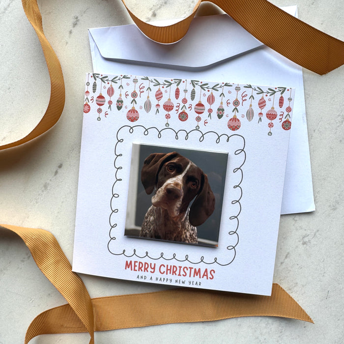 Merry Christmas and a Happy New Year - Photo Magnet Christmas Card