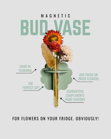 Mini bud vase magnet: Sage