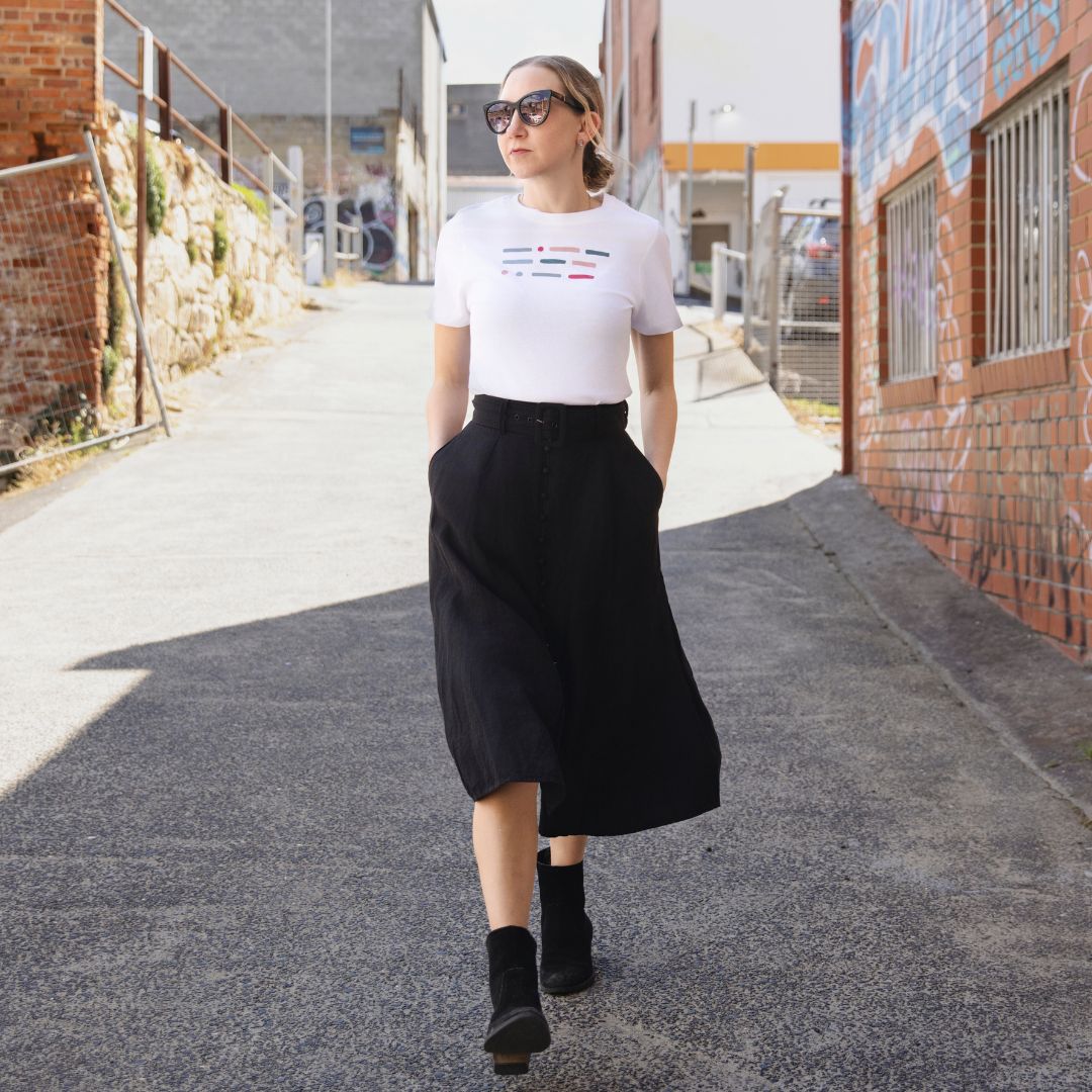 'You' in morse code: T-shirt. Black or white.