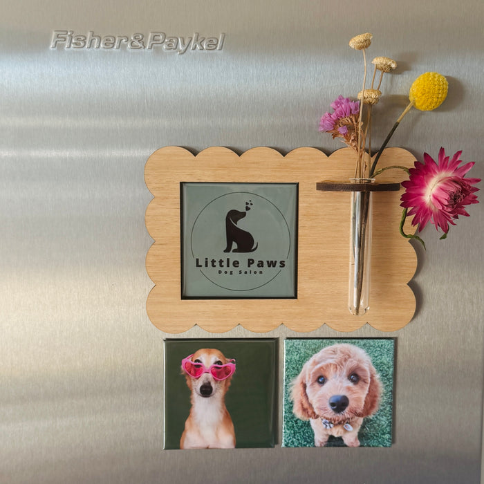 Gift Set: Magnetic Frame with bud vase and 3 x custom photo magnets.