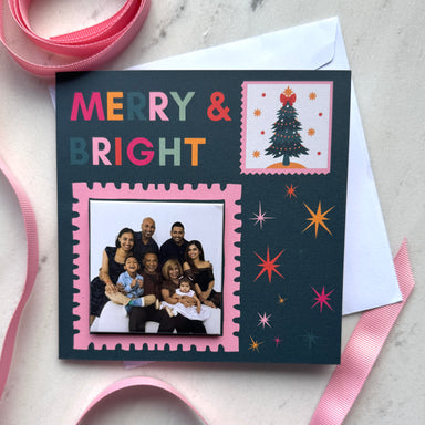 Merry & Bright - Photo Magnet Christmas Card