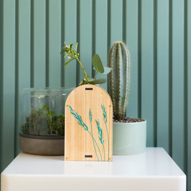 Large Arch Vase - Grass. Tasmanian Oak.