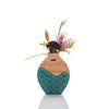 Medium Handmade Vase - Teal Wave design. Tasmanian Oak.
