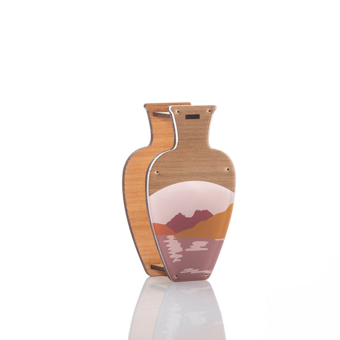 Large Handmade Vase - Cradle design. Tasmanian Oak.