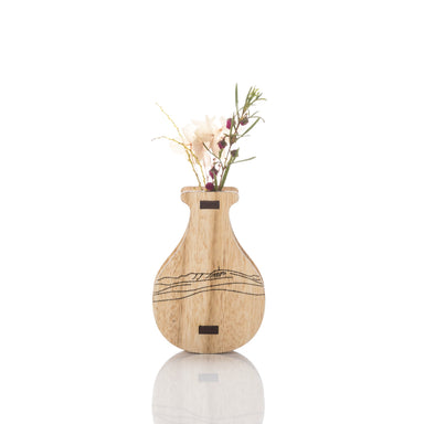 Mini Bud Vase Magnet - Kunanyi (Mt Wellington) Design. Tasmanian Oak.