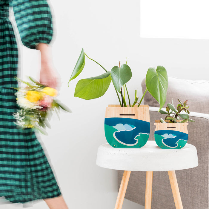 Small Indoor Planter: Wineglass
